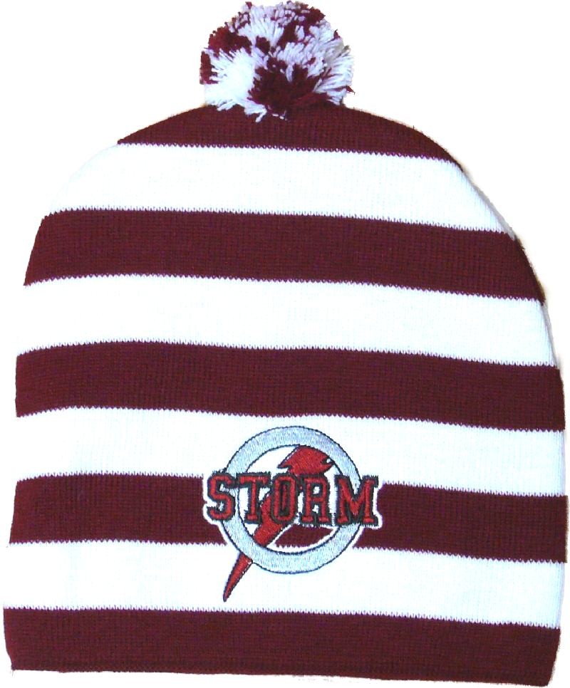 Stickmütze mit Bommel